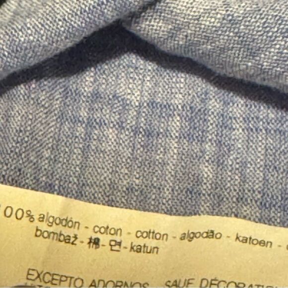 ZARA‎ Women Size Small Peasant style Blue Flowy %100 Cotton Tunic Boho Indie - Picture 7 of 7